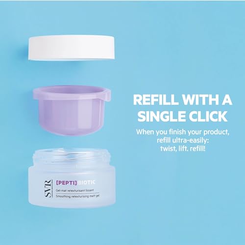 SVR PEPTI Biotic. Smoothing Retexturing Gel with 2% Peptides, Targets Pores for a Mattified, Refreshed Skin; Light, Non-Comedogenic, Suitable for Sensitive Skin. 1.7 fl oz