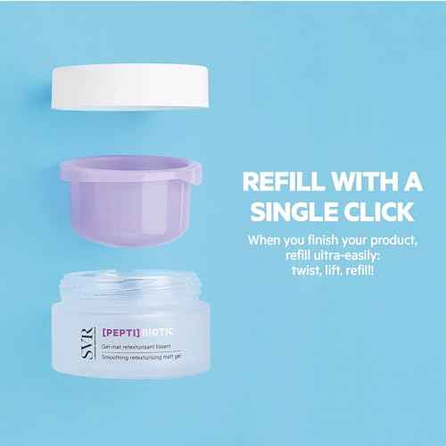 SVR PEPTI Biotic. Smoothing Retexturing Gel with 2% Peptides, Targets Pores for a Mattified, Refreshed Skin; Light, Non-Comedogenic, Suitable for Sensitive Skin. 1.7 fl oz