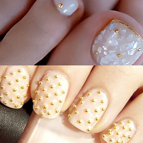Face Pearl Gems Nail Rhinestone Stickers Makeup Diamonds Jewels for Eyes Hair Body Flat Pearls Temporary Tattoo Dots for Women 3D Self Adhesive Festival Bling Crystal 4 Sheets 2800 PCS (gold)