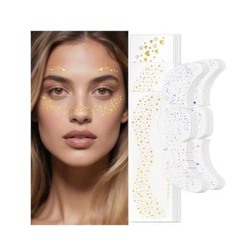 Glitter Freckles Face Tattoos - 30 Pcs Waterproof Sparkle