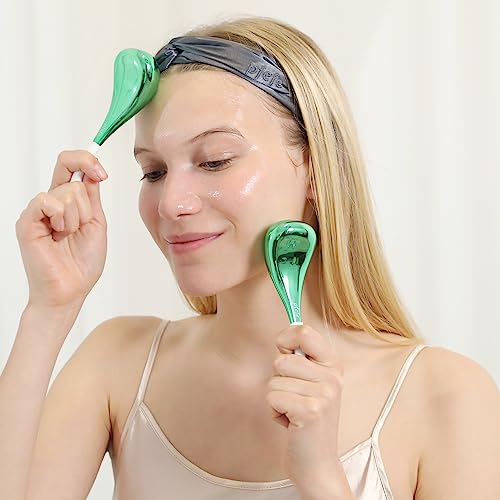 Pfefe Cryo Sticks for Face, Ice Globes Cryo Globes for Facials, Esthetician Supplies Gifts, Unbreakable Stainless Steel Ice Roller Cooling Spa Balls with Storage Case