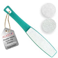 Blue Double Sided Foot File Pumice Scrubber for Callus & Heel Exfoliation - Ergonomic Handle