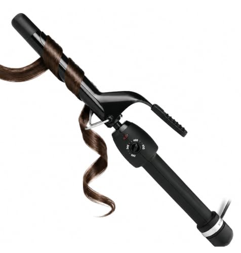 StyleCraft Stay-Temp Black Gold Professional Curling Iron with Thumb