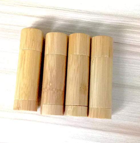 Bamboo Lip Balm Tubes, 5.5g Refillable DIY Cosmetic Containers, Pack of 4