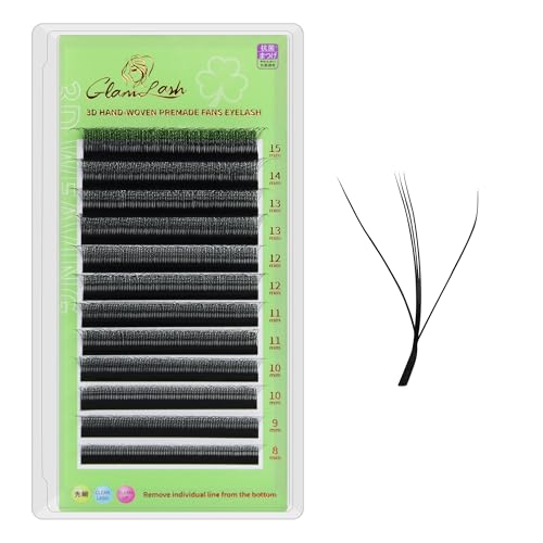 W Lashes 3D Eyelash Extensions Premade Fans 0.07D C/D Curl 8-12mm