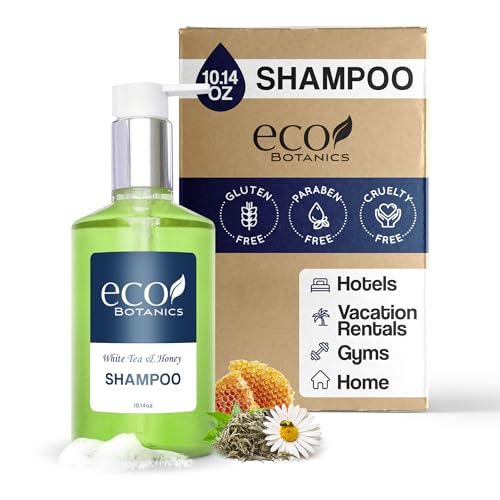 Terra Pure | Eco Botanics Shampoo, White Tea & Honey Retail Size Hotel Amenities, 10.14 oz. (Single)