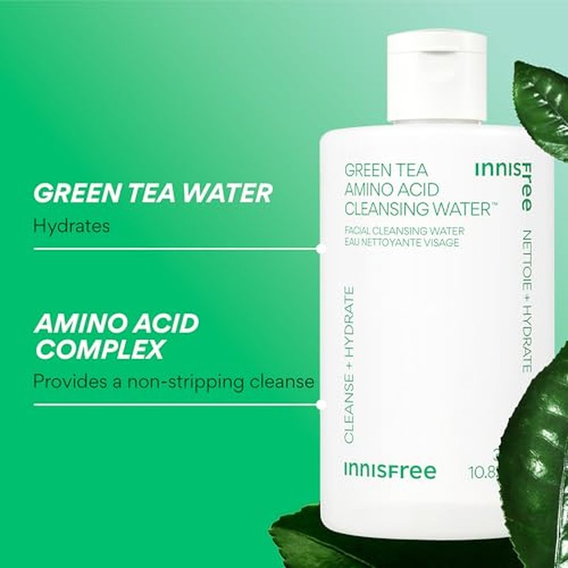 Innisfree Green Tea Amino Acid Cleansing Water - Hydrating Micellar Makeup Remover