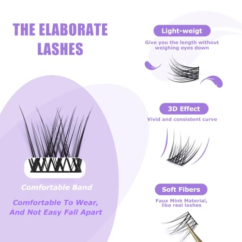 GAQQI Wispy Lash Clusters GQ19-C Curl 10-16mm 120PCS - Natural Eyelash Extensions
