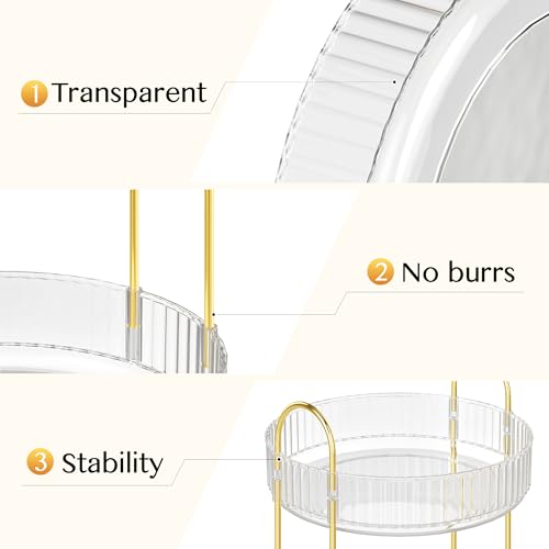 360° Rotating Makeup Organizer - 2-Tier Clear Vanity Storage