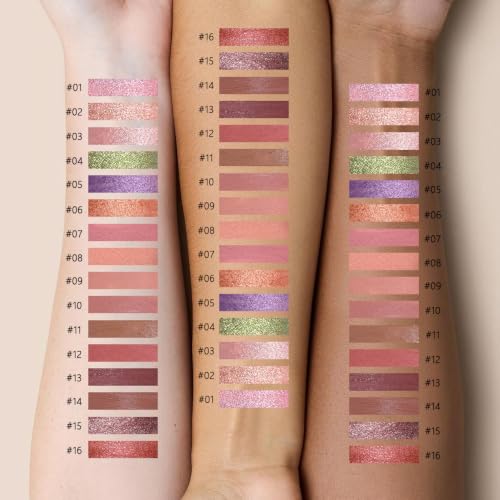 Metallic Liquid Eyeshadow Duo - 2Pcs Rose & Champagne, Long-Lasting