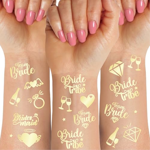Bride's Babes Gold Foil Temporary Tattoos - 3 Sheets