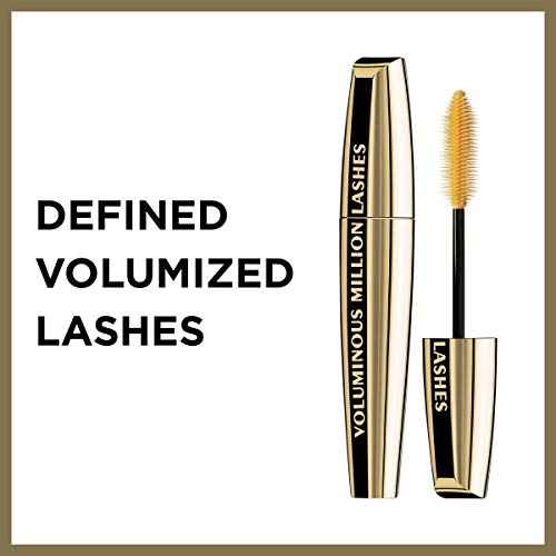L¡¯Oreal Paris Makeup Voluminous Million Lashes Mascara, Volumizing Collagen Infused Eye Makeup, Amplifying Mascara Brush, Washable, Black, 0.32 Fl Oz., 1 Count