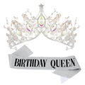 Birthday Queen Sash & Tiara Set for Women Girls - 2 Pack