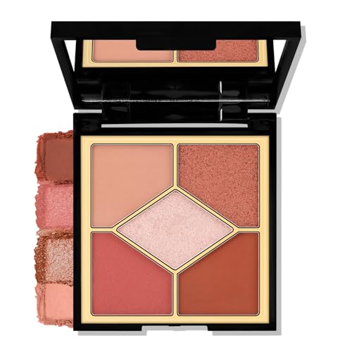 Boobeen 5-Color Eyeshadow Palette - Neutral Brown Matte & Shimmer