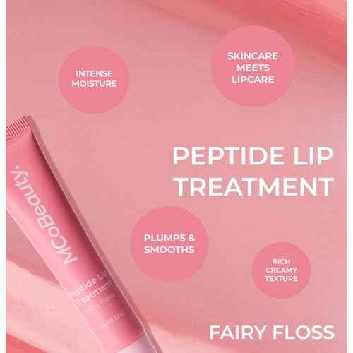 MCoBeauty - Peptide Treatment - High Gloss Lip Plumper with Peptides and Shea Butter - Sheer Pink Shade - Plumps and Smooths - Softens Appearance of Dry Lips - Stocking Stuffers