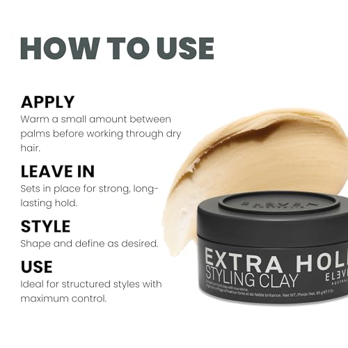 ELEVEN AUSTRALIA Hair Clay - Maximum Hold Matte Finish, 3 oz