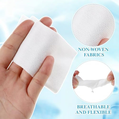 100 Non-Woven Makeup Remover Pads - Extra Large Face Cleansing Rounds