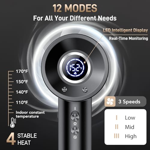 Ionic Hair Dryer with Brushless Motor & Diffuser
