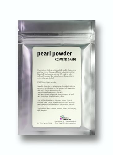 Talsen Chemicals Pure Pearl Powder DIY Cosmetic Grade Pearl Powder For Face, Making Face Mask, Cream And Lotion (0.5 Ounce / 15 gram)