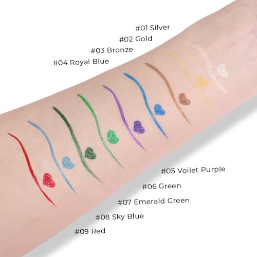 Red Metallic Glitter Liquid Eyeliner Pen – Waterproof