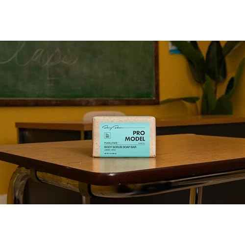 MARLOWE. No. 069 Body Scrub Soap Bar 7 Oz, Pro Model Body Exfoliator Bar Soap with Pumice, Apricot Seed Powder, Shea Butter & Olive Oil, Amber + Spice Santal Scent