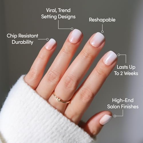 Glamnetic Super Short Press-On Nails Bundle - 5 Sets of Milky & French Tips