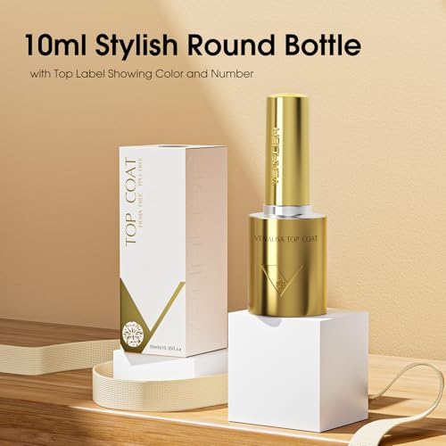 VENALISA No Wipe Gel Top Coat - High Gloss Shiny Clear Gel Polish