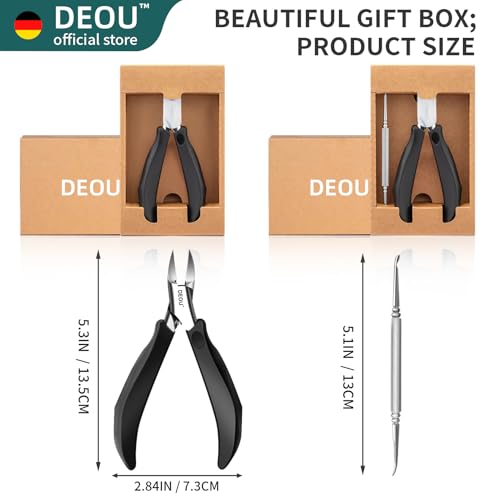 DEOU Toenail Clippers Blade for Ingrown and Thick Nails Stainless Steel Pedicure Tools at Home ingrown toenail Treatment Professional Podiatrist Nail Clippers with (Eagle Beak Pliers+Nail Remover)