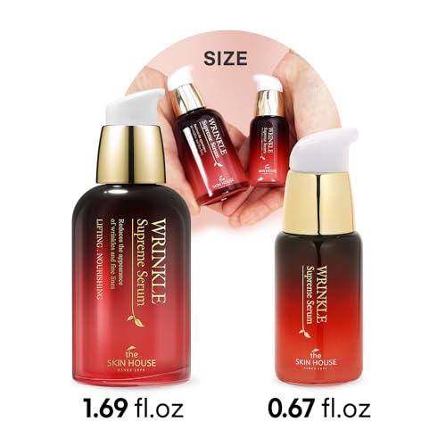 The Skin House Wrinkle Supreme Serum 0.67 fl. oz. Fermented Red Ginseng Skin Rejuvenating Face Serum | Korean Skin Care, K-beauty, 20ml