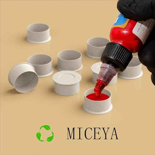 200pcs Medium Tattoo Ink Caps for Holding Tattoo Ink and Pigment - Disposable Biodegradable Tattoo Ink cups for Tattoo Permanent Makeup - Professional Tattoo Supply