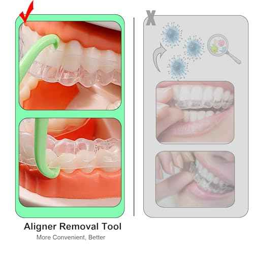 Aligner Removal Tool, Portable Clear Aligner Removal Tool for Invisalign Removable Retainers, Braces, Aligners Remove Hook Pull Tool (8PCS)