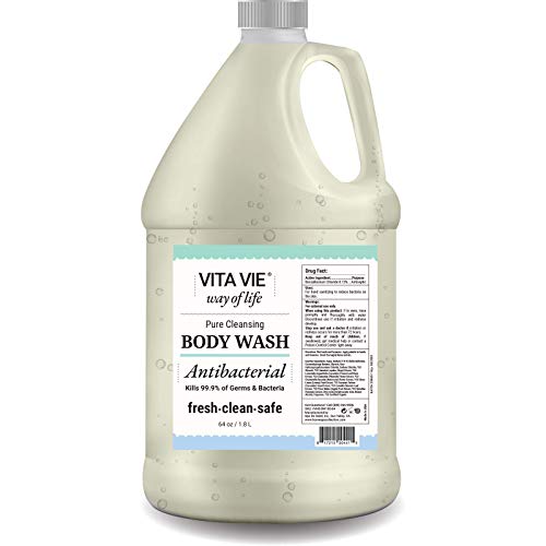 Body Wash Refill, Lemon Scent, Antibacterial Soap for Hands and Forearms With Hazel, Willow Bark Extract, and Tea Tree Oil, Clean Nourishing Formula, Vegan, Paraben Free, Non GMO, 64 FL Oz