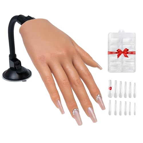 Practice Hand for Acrylic Nails,Realistic Silicone Professional Mannequin Hand,with Flexible Fingers for Acrylic Nails,Nail Art Training,Ideal Practice Tool for Manicure Beginners?