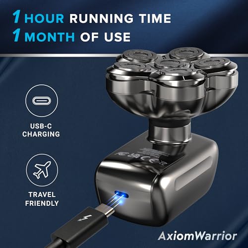 Electric Head Shaver for Bald Men: Waterproof Cordless Electric Razor for Bald Head & Hair Shaving - Close Shave, Skin-Friendly, 360¡Æ Full Coverage & Effortless Control, Easy to Clean, Wet & Dry Use