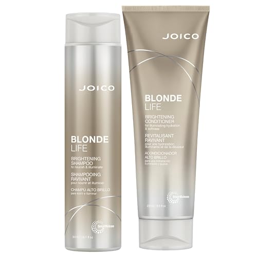 Joico Blonde Life Brightening Shampoo and Conditioner | For Blonde Hair | Add Softness & Smoothness | Sulfate Free | With Monoi & Tamanu Oil