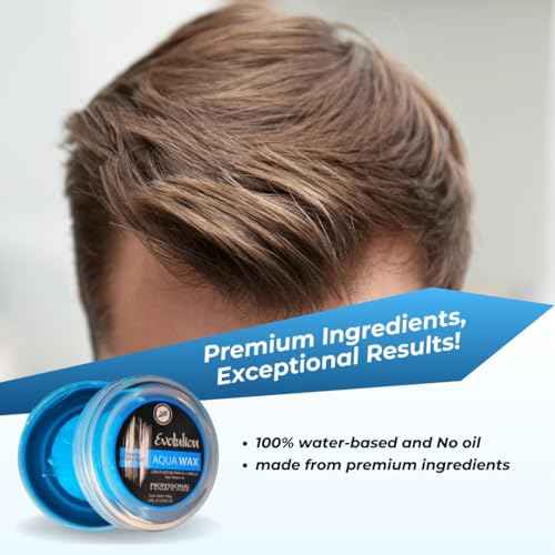 SLIK Aqua Wax Water-Based Hair Styling Wax - Strong Hold, Frizz Control, Easy Wash Out - Unisex for Men, Women, Teens, and Kids (140g / 4.9oz)