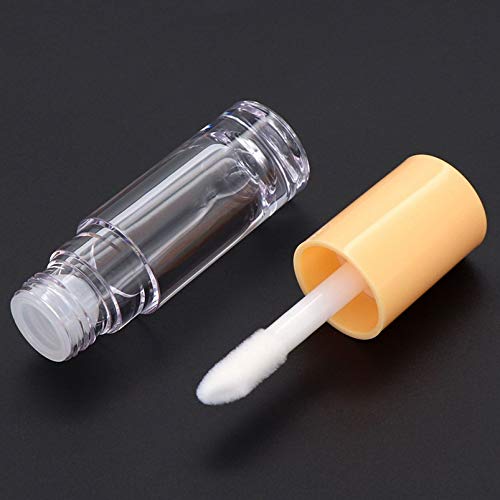 AJLTPA 8 Pieces Lip Gloss Tubes with Wand Empty, 6.5ml Refillable Lip Gloss Bottles Mini Lip Balm Bottles Transparent Lip Gloss Containers with Rubber Stoppers for DIY Lipgloss (yellow)