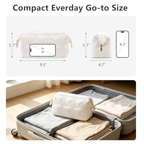 Wudygirl Puffy Makeup Bag with 3 Pockets - Travel Cosmetic Organizer