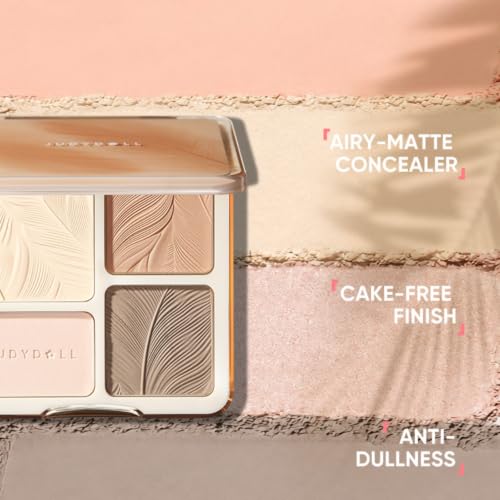 JUDYDOLL Highlight & Contour Palette - 4-Color Matte Face Makeup
