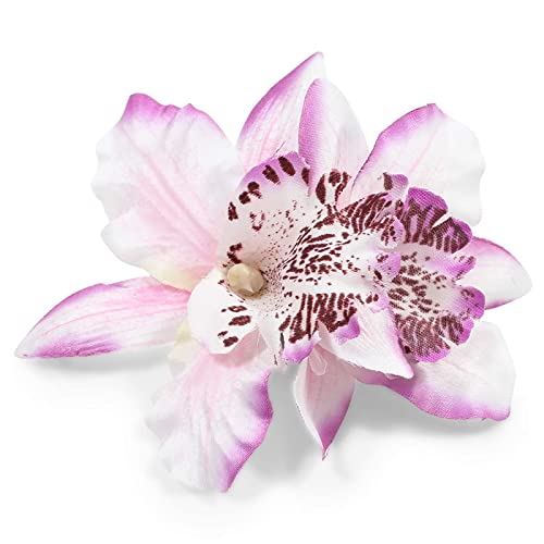 Okuna Outpost Orchid Flower Alligator Hair Clips for Women (12 Pack)