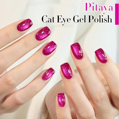 Double Rhythm 15ml Ice Glass Cat Eye Gel Polish - Pitaya Purple MC1072