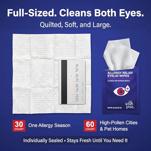Allergy Eye Wipes for Dry Itchy Eyes - 30 Count