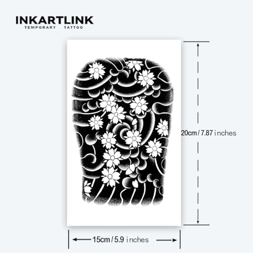 Semi-Permanent Tattoo Sheets - Japanese Sakura Design (2 Pack)