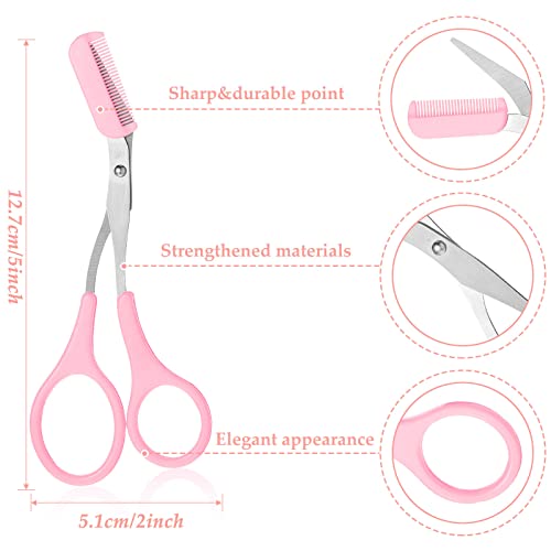Eyebrow Trimmer Scissors with Comb - Stainless Steel