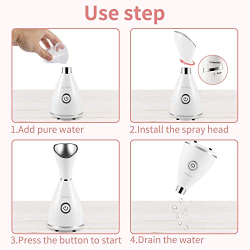 Nano Ionic Face Steamer with Blackhead Remover Kit