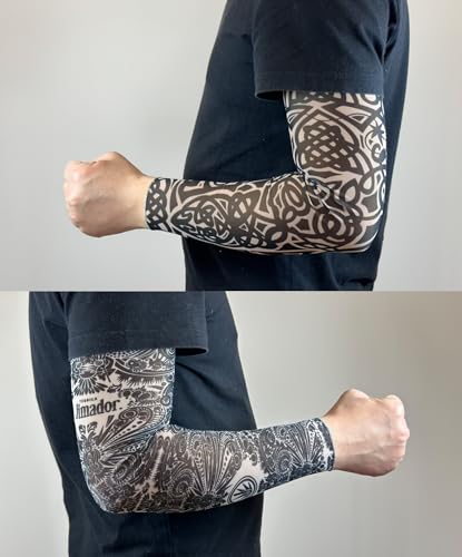UV Protection Cooling Fake Tattoo Sleeves for Men