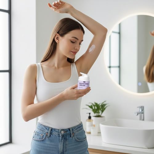Skin Bleaching Cream, Skin Lightening Cream with Vitamin C for Intimate Areas, Dark Spot Remover for Body, Sensitive, Face, Intimate Areas Underarms, Knees, Elbows, Inner Thighs & Bikini Line,1.7fl OZ