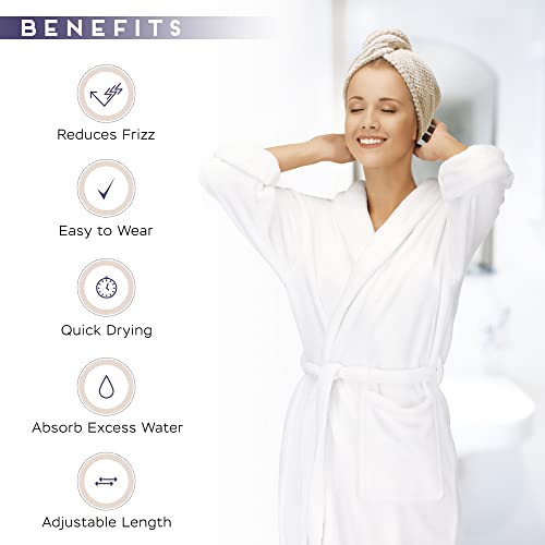 SimpleField Microfiber Hair Towel Wrap - 2 Pack, Quick Drying & Anti Frizz