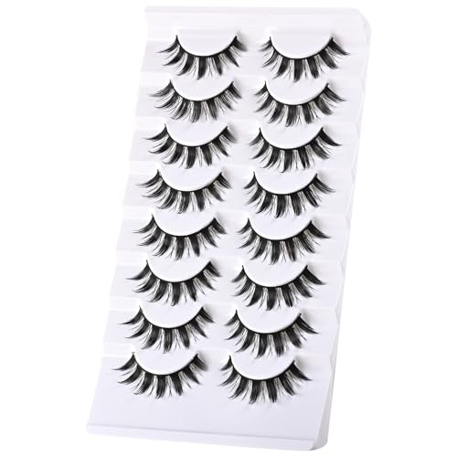 Manga Cat Eye Lashes 8 Pairs - Natural Wispy Mink Eyelashes