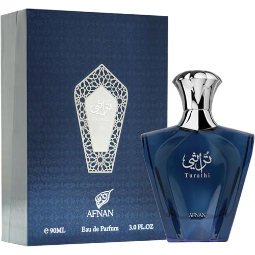 Afnan Turathi Blue Eau de Parfum for Men, 3.0 Fl. Oz